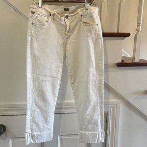Citizens of Humanity white denim cropped jeans, size 30